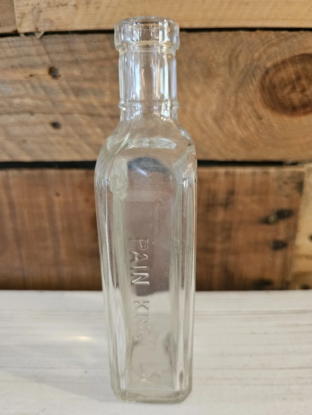 Antique 1920s-30s Porter's Pain King Clear Glass Bottle